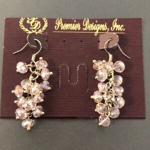 Premier Designs silver-tone & PINK PETAL EARRINGS